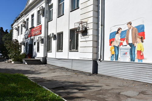 На здании в Хабаровске нарисовали избирательный мурал